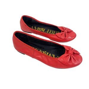 Vintage Sam & Libby Red Leather Ballet Flats: 7.5